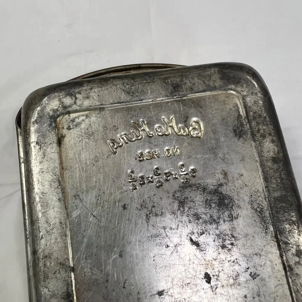 Vintage Bake King No H22 Bread Loaf Pan 9¾x5¾x2¾ Metal Bakeware USA Rustic